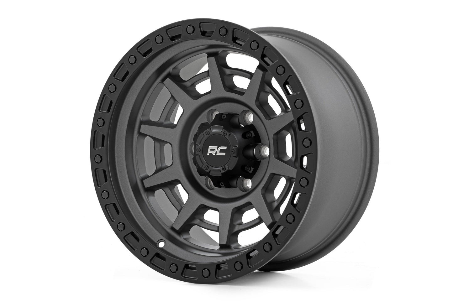 Rough Country 85 Series Wheel | Simulated Beadlock | Gunmetal Gray/Black | 17x9 | 5x5.5 | +0mm