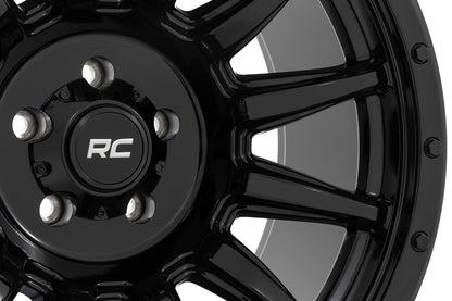 Rough Country 90 Series Wheel | One-Piece | Gloss Black | 20x9 | 6x5.5 | -12mm