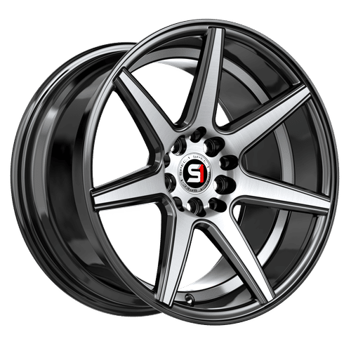 SPEC-1 RACING SP-73BMU Gloss Black Machined / Undercut 18x8 5x112/5x114.3 Wheels | Offset: 38 | Backspace: 6 | Bore: 73.1