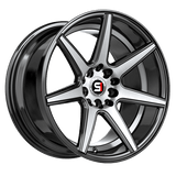 SPEC-1 RACING SP-73BMU Gloss Black Machined / Undercut 18x8 5x114.3/5x120 Wheels | Offset: 38 | Backspace: 6 | Bore: 73.1