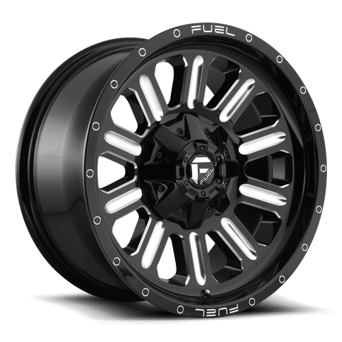 Fuel D620 HARDLINE GLOSS BLACK MILLED 22x10 8x165.1 Wheels | Offset: -18 | Backspace: 6.21 | Bore: 125.1