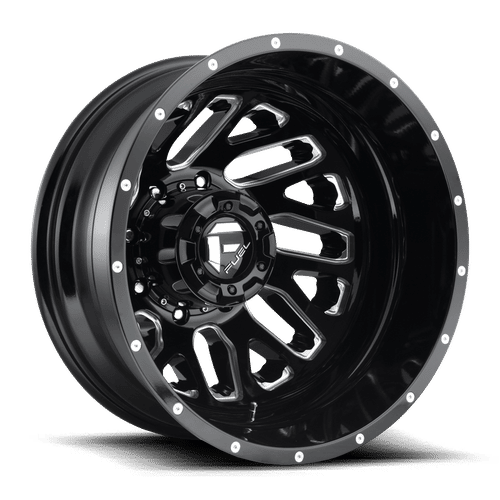Fuel D581 GLOSS BLACK MILLED 22x8.25 8x200 Wheels | Offset: -201 | Backspace: -3.29 | Bore: 142