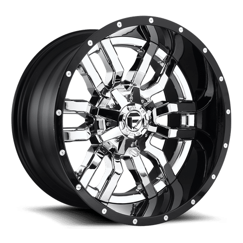 Fuel D270 SLEDGE CHROME PLATED GLOSS BLACK LIP 22x10 8x170 Wheels | Offset: -13 | Backspace: 6.01 | Bore: 125.1