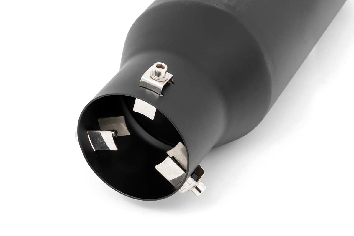 Exhaust Tip | Black | RC Logo | 2.5-3 Inch Pipe