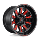 Fuel D621 GLOSS BLACK RED TINTED CLEAR 20x9 8x165.1 Wheels | Offset: 1 | Backspace: 5.04 | Bore: 125.1