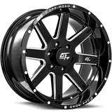 GT OFFROAD Invasion Gloss Black Milled Gloss Black Milled 20x10 6x139.7 Wheels | Offset: -18 | Backspace: 4.75 | Bore: 106.1