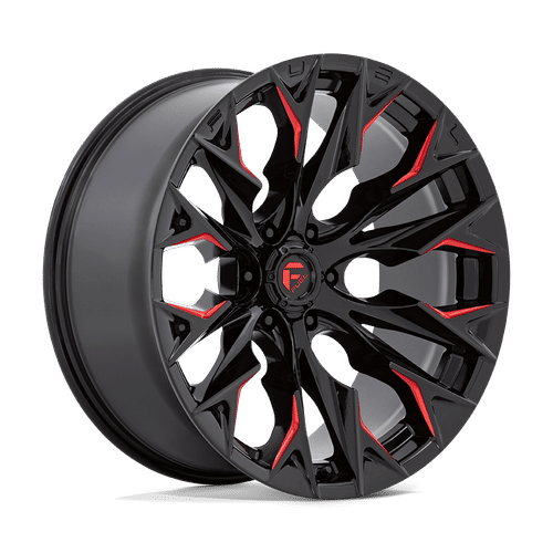 Fuel D823 GLOSS BLACK MILLED WITH CANDY RED 22x10 6x135 Wheels | Offset: -18 | Backspace: 4.79 | Bore: 87.1