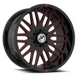 XF OFFROAD XF-240GBML-R Gloss Black Milled Red 20x10 6x135/6x139.7 Wheels | Offset: -12 | Backspace: 6 | Bore: 106.4
