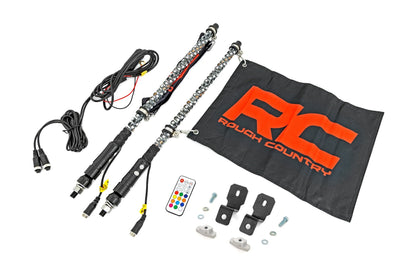 Whip Mount | 2' Multl-Color LED Whip Pair | Can-AM Defender/Segway