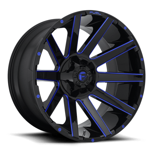 Fuel D644 CONTRA GLOSS BLACK BLUE TINTED CLEAR 24x14 6x135/6x139.7 Wheels | Offset: -75 | Backspace: 10.45 | Bore: 106.1