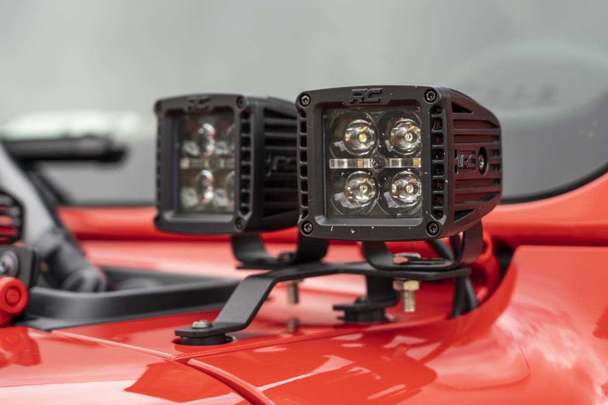 Jeep Quad LED Light Pod Kit  - Black Series w/ Amber DRL (18-22 JL / 20-22 Gladiator)