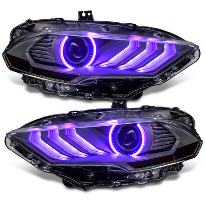 Oracle Lighting 18-23 Ford Mustang Dynamic ColorSHIFT LED Headlights - Black Series