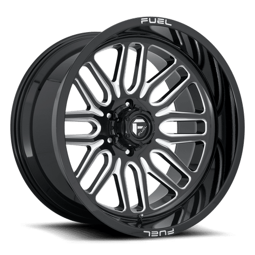 Fuel D662 IGNITE GLOSS BLACK MILLED 20x9 5x127 Wheels | Offset: 1 | Backspace: 5.04 | Bore: 71.5