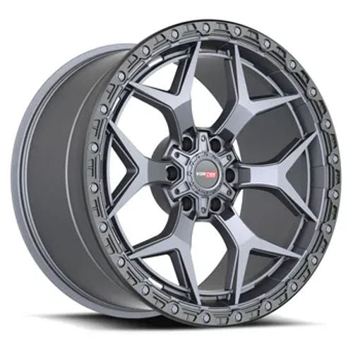 VORTEK VRT-603MTB Matte Titanium Black Bead Ring 18x9 6x135/6x139.7 Wheels | Offset: -12 | Backspace: 4.5 | Bore: 106.1