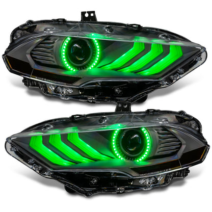 Oracle Lighting 18-23 Ford Mustang Dynamic ColorSHIFT LED Headlights - Black Series