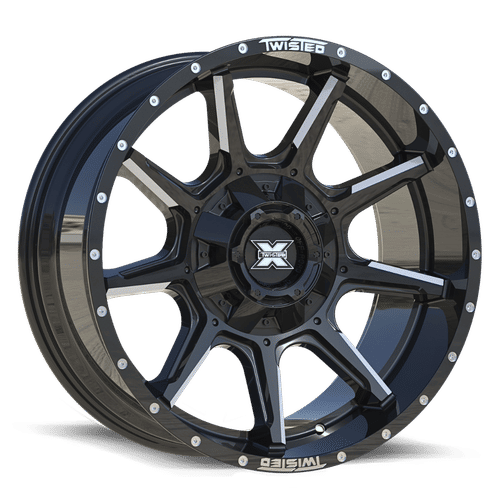 TWISTED OFF-ROAD TW2 Gloss Black Milled 22x12 5x127/5x139.7 Wheels | Offset: -44 | Backspace: 4.75 | Bore: nan