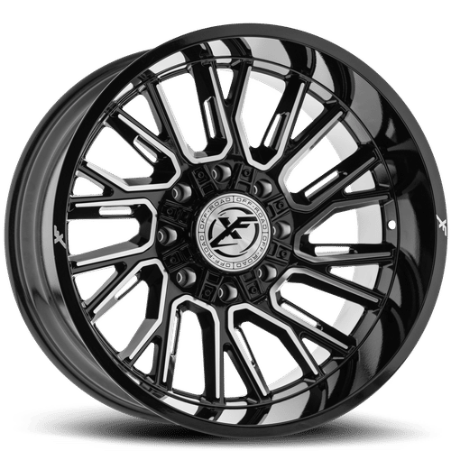 XF OFFROAD XF-230 Gloss Black Milled 20x9 8x165.1/8x180 Wheels | Offset: 12 | Backspace: nan | Bore: 125.2