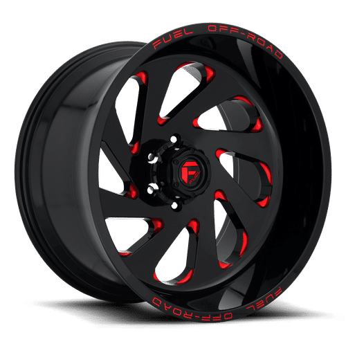 Fuel D638 VORTEX GLOSS BLACK RED TINTED CLEAR 20x12 8x165.1 Wheels | Offset: -44 | Backspace: 8.23 | Bore: 125.1
