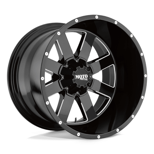 Moto Metal MO962 GLOSS BLACK MILLED 22x10 8x170 Wheels | Offset: -18 | Backspace: 4.79 | Bore: 125.1