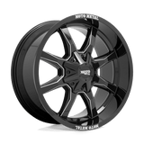 Moto Metal MO970 GLOSS BLACK WITH MILLED SPOKE & MOTO METAL ON LIP 20x9 8x170 Wheels | Offset: 18 | Backspace: 5.71 | Bore: 125.1