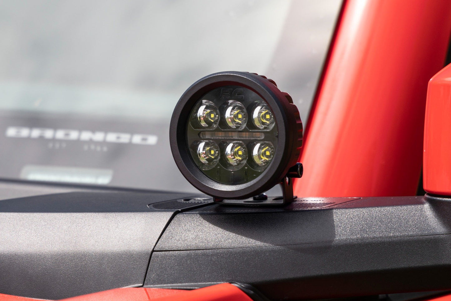 LED Light Kit | Ditch Mount | 3.5" Black Round Pair | Amber DRL | Ford Bronco (21-23)