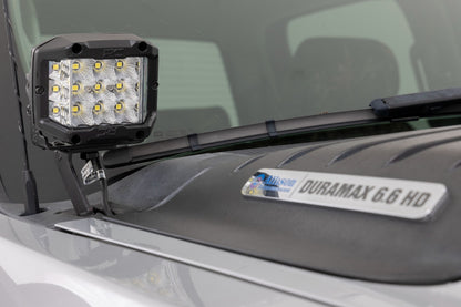 LED Light | Ditch Mount | 2" Black Pair | Flood | Chevy 1500 (2007-2013)