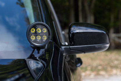LED Light Kit | Ditch Mount | Black Series Round | 3.5 Inch | Amber DRL | Jeep KL (14-21)