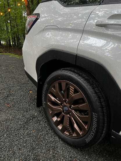 Rally Armor 25-26 Subaru Forester &amp; Hybrid Black UR Mud Flap w/Metallic Black Logo