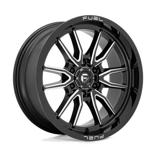 Fuel D761 GLOSS BLACK MILLED 20x9 6x139.7 Wheels | Offset: 1 | Backspace: 5.04 | Bore: 106.1