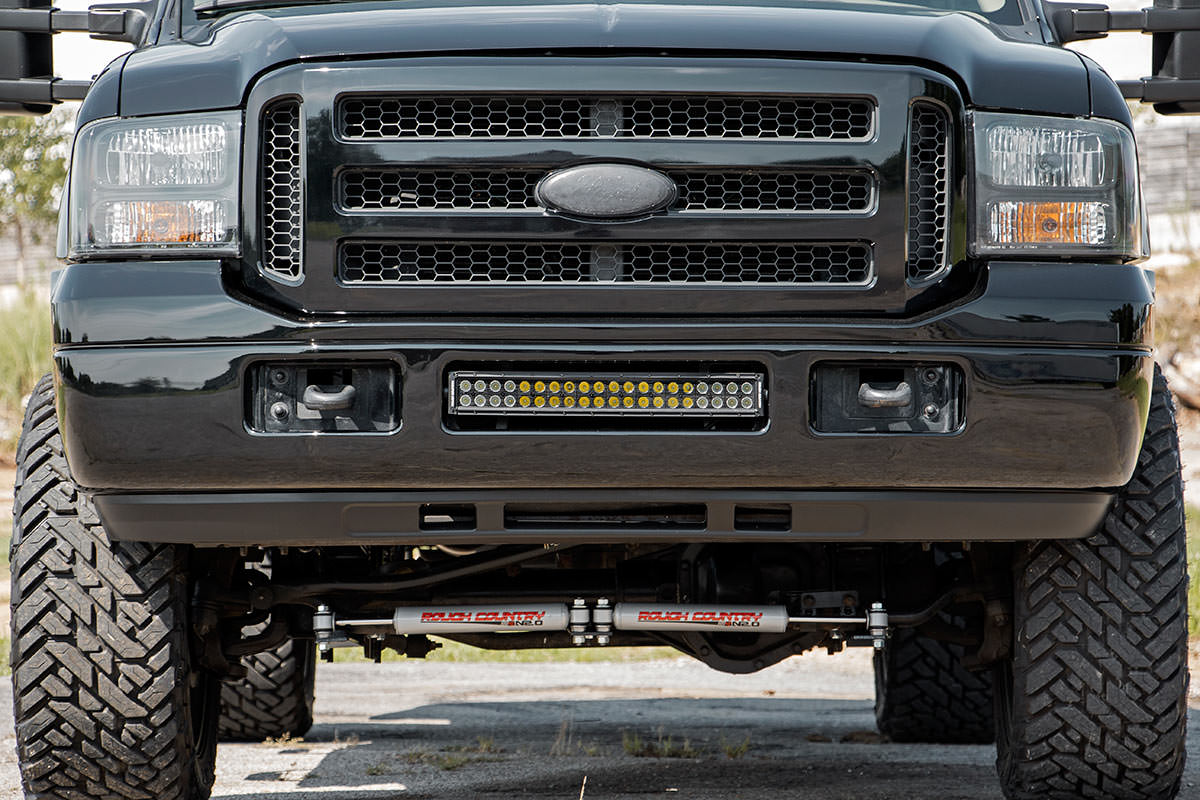 LED Light Kit | Bumper Mount | 2" Black Dual Row | White DRL | Ford Super Duty (05-07)