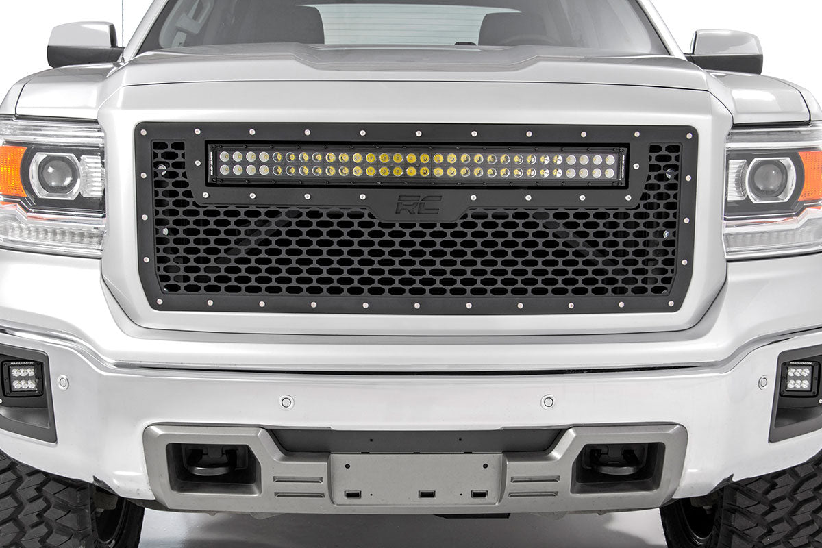 Mesh Grille | 30" Dual Row LED | Black | GMC Sierra 1500 (14-15)