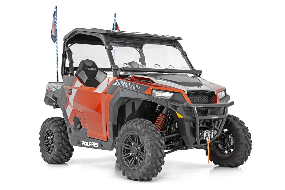 Whip Mount | Bed | 4' Multl-Color LED Whip Pair | Polaris General/Ranger 1000/Ranger XP 900/1000