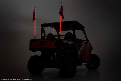 Whip Mount | Cage | 4' Multl-Color LED Whip Pair | Polaris RZR (20-21)