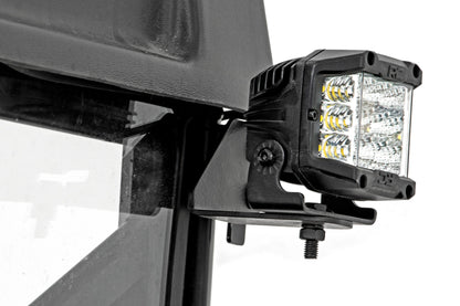 LED Light | RR Cage Mount | 2" Chrome Pair | Wide Angle | Polaris Ranger 1000/Ranger XP 900/1000