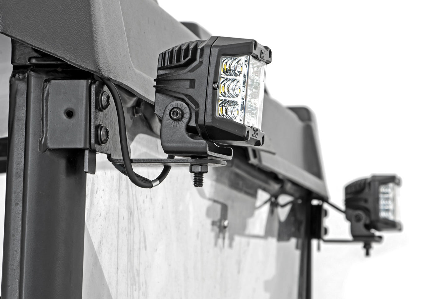 LED Light | RR Cage Mount | 2" Chrome Pair | Wide Angle | Polaris Ranger 1000/Ranger XP 900/1000