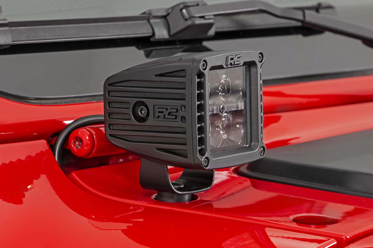 Jeep 2-inch LED Cube Easy-Mount Kit - Black Series w/ Amber DRL (18-21 Wrangler JL / 20-21 Gladiator)