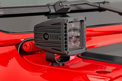 Jeep 2-inch LED Cube Easy-Mount Kit - Black Series w/ Amber DRL (18-21 Wrangler JL / 20-21 Gladiator)