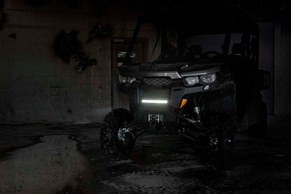 LED Light | Bumper Mount | 12" Black Single Row | White DRL | Can-Am Defender HD 8/HD 9/HD 10