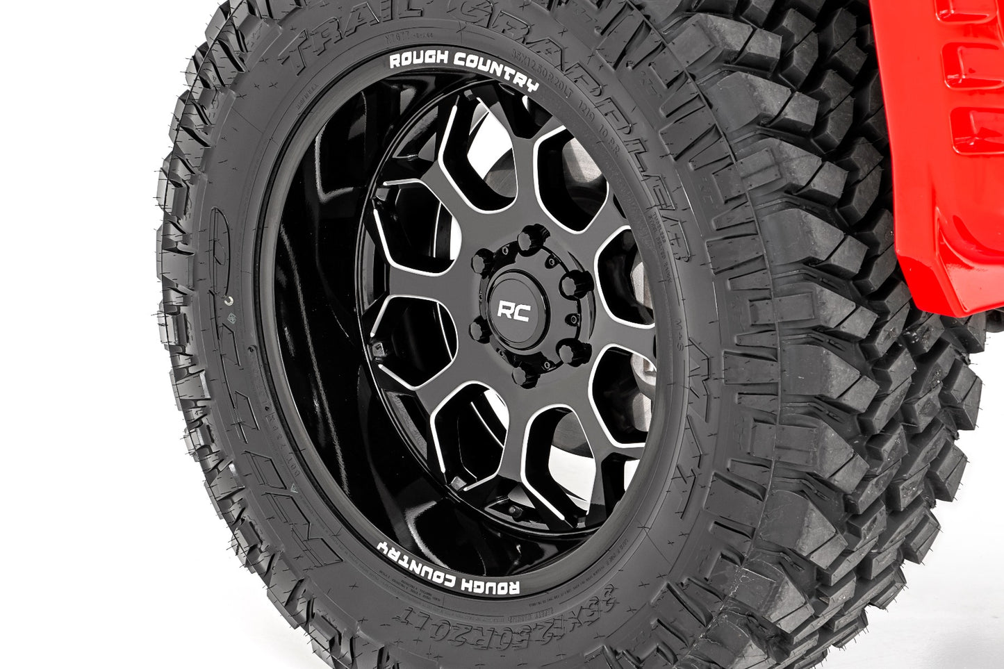 Rough Country 96 Series Wheel | One-Piece | Gloss Black | 20x10 | 8x170 | -19mm