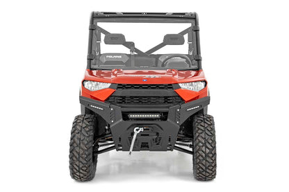 LED Light | Bumper Mount | 12" Black Single Row | White DRL | Polaris Ranger XP 1000/1000 Crew