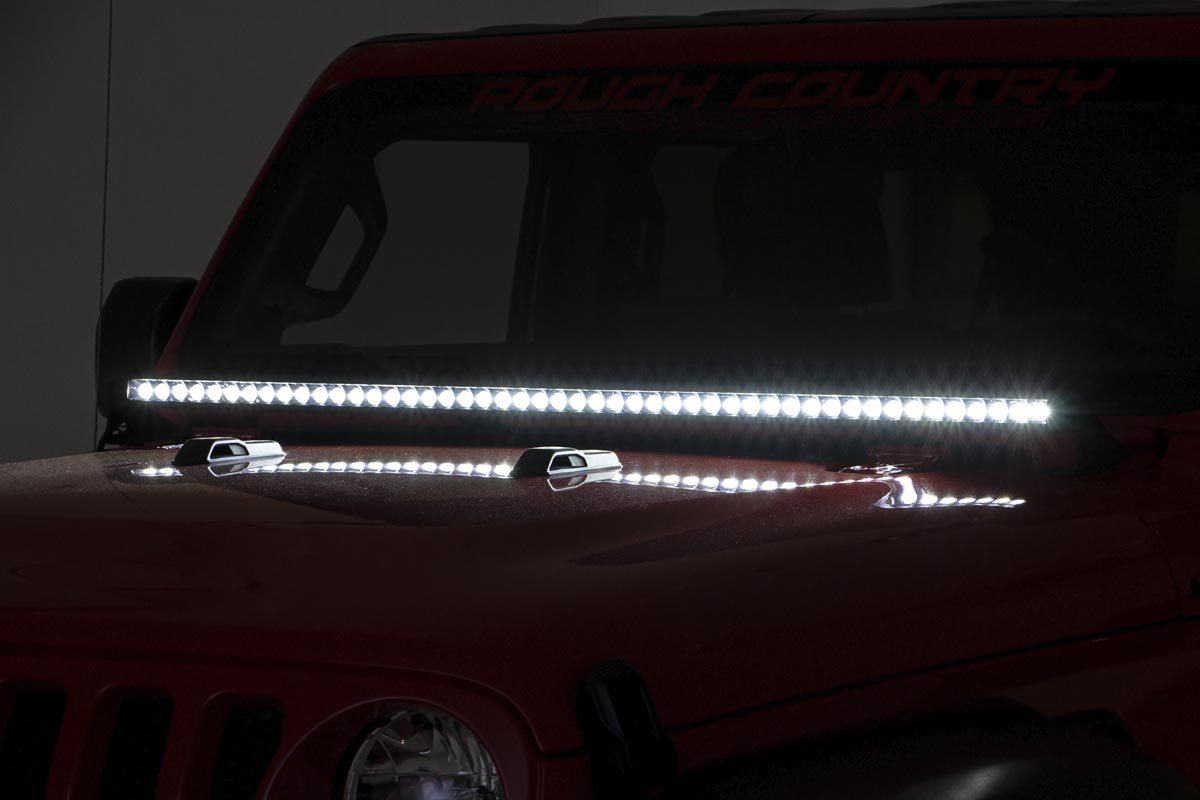 LED Light | Cowl Mnt | 50" Spectrum Single Row | Jeep Gladiator JT (20-23)/Wrangler JL (18-23)