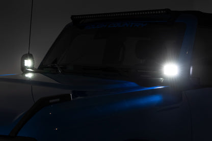 LED Light Kit | Ditch Mount | 2" Black Pair | Flood Pattern | Ford Bronco (21-23)