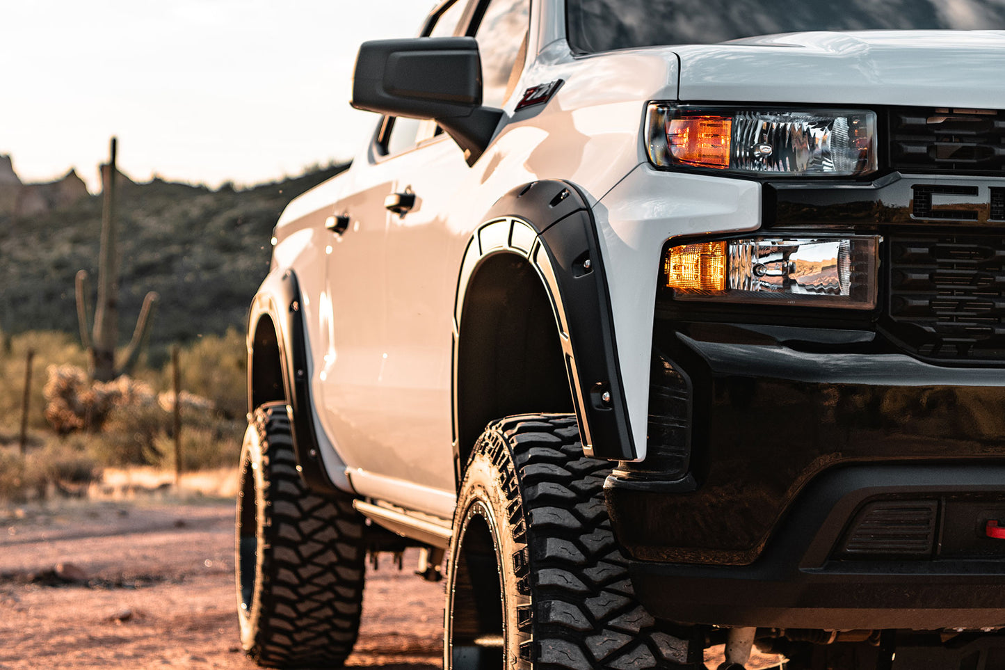 Defender Pocket Fender Flares | GAZ Summit White | Chevy Silverado 1500 (19-23)