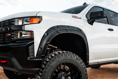 Defender Pocket Fender Flares | GAZ Summit White | Chevy Silverado 1500 (19-23)