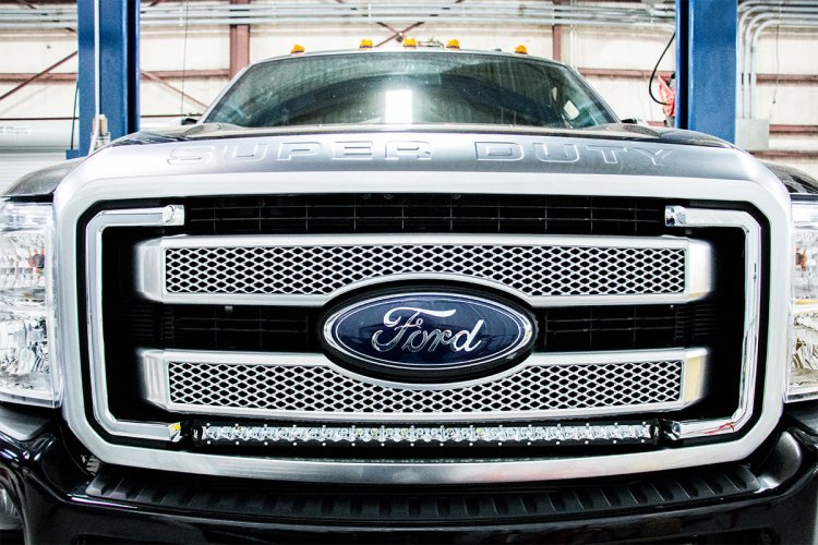 LED Light Kit | Grill Mount | 30" Black Single Row | White DRL | Ford Super Duty (11-16)