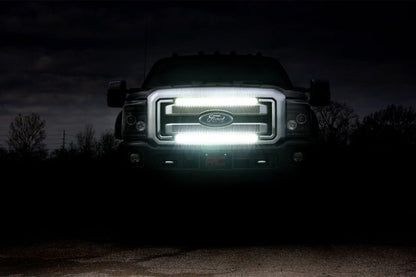 LED Light Kit | Grill Mount | 30" Black Single Row | White DRL | Ford Super Duty (11-16)