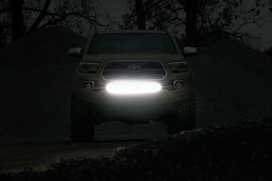 LED Light | Lower Grille Mnt | 30" Black Single Row | White DRL | Toyota Tacoma (16-23)