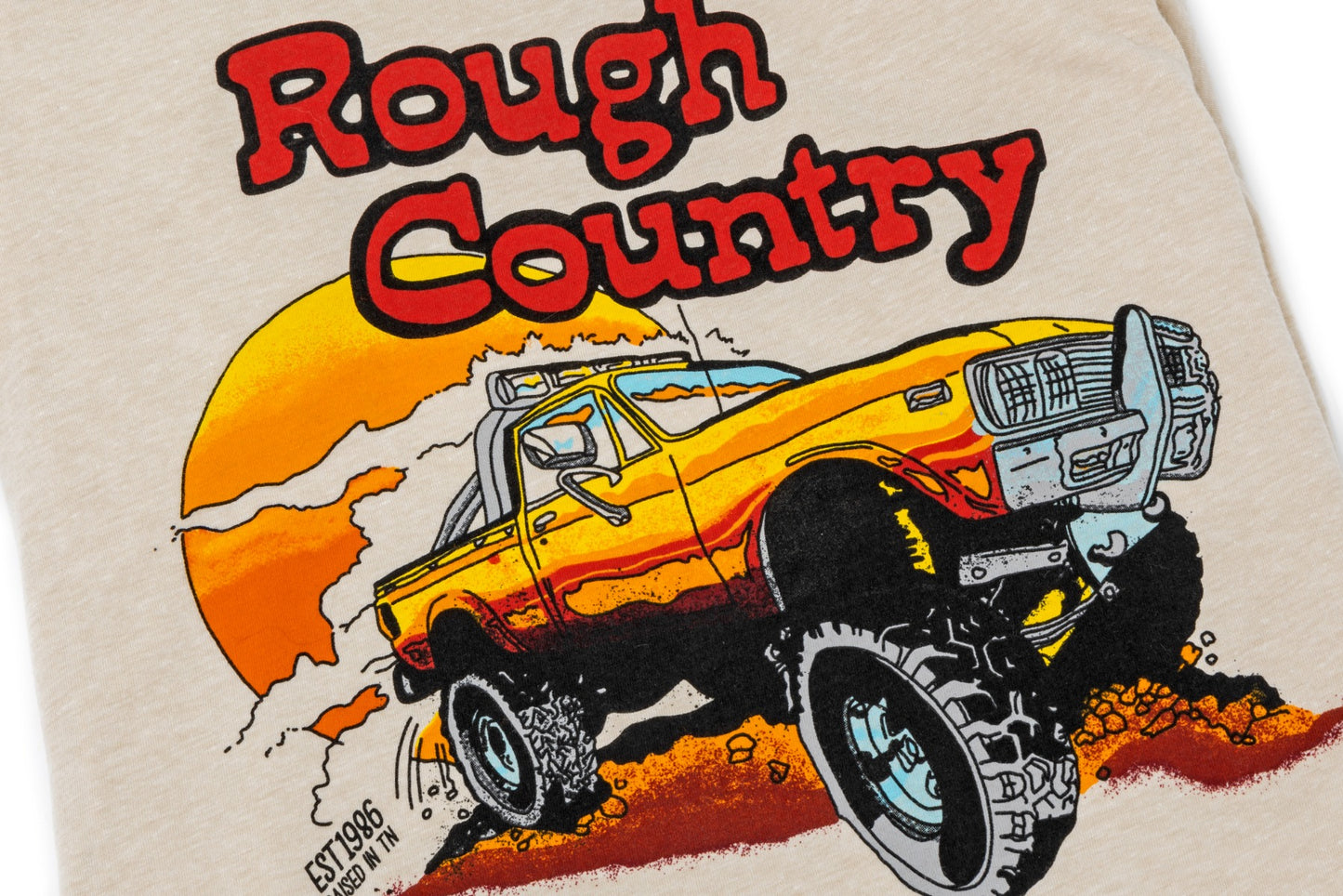 Rough Country T-Shirt | Throwback | Cream | 3XL