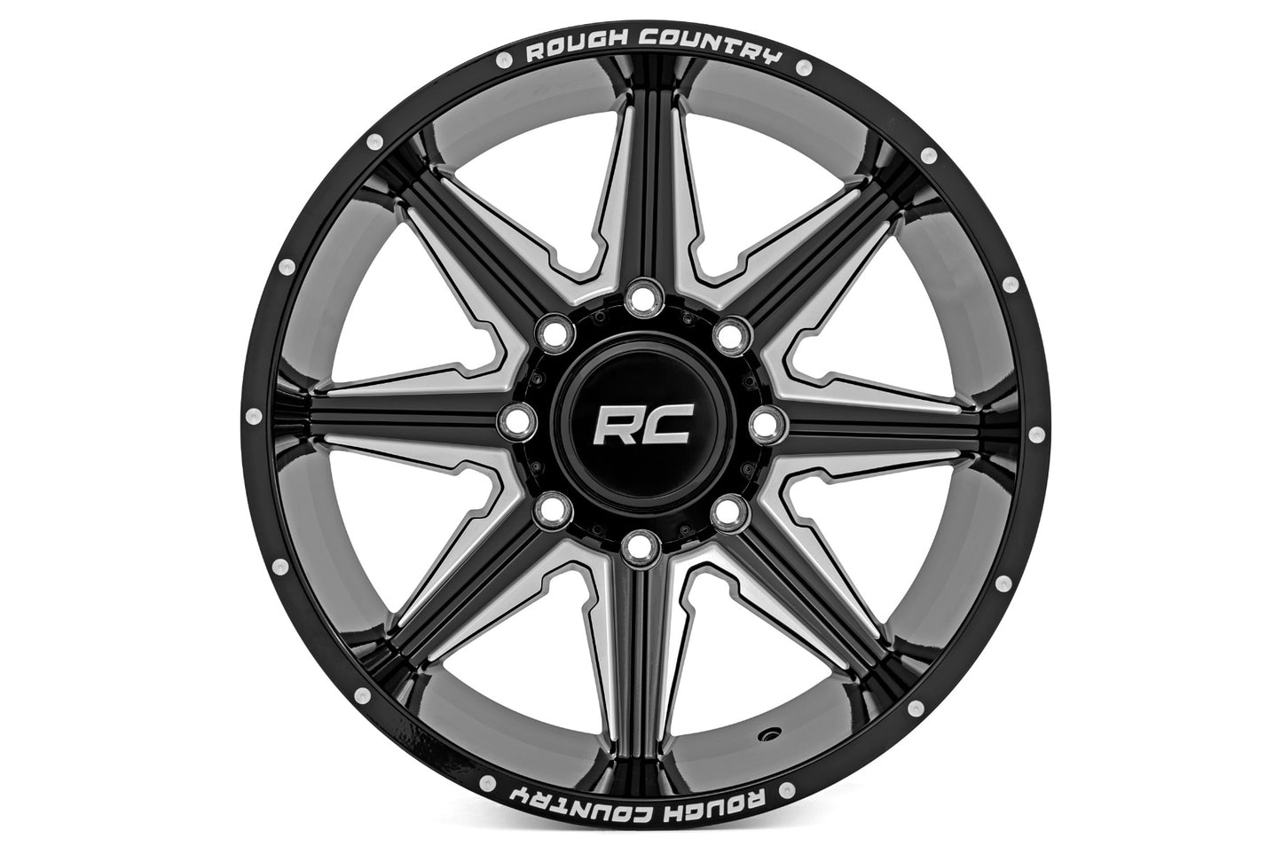 Rough Country 91M Series Wheel | One-Piece | Gloss Black | 20x12 | 8x170 | -44mm