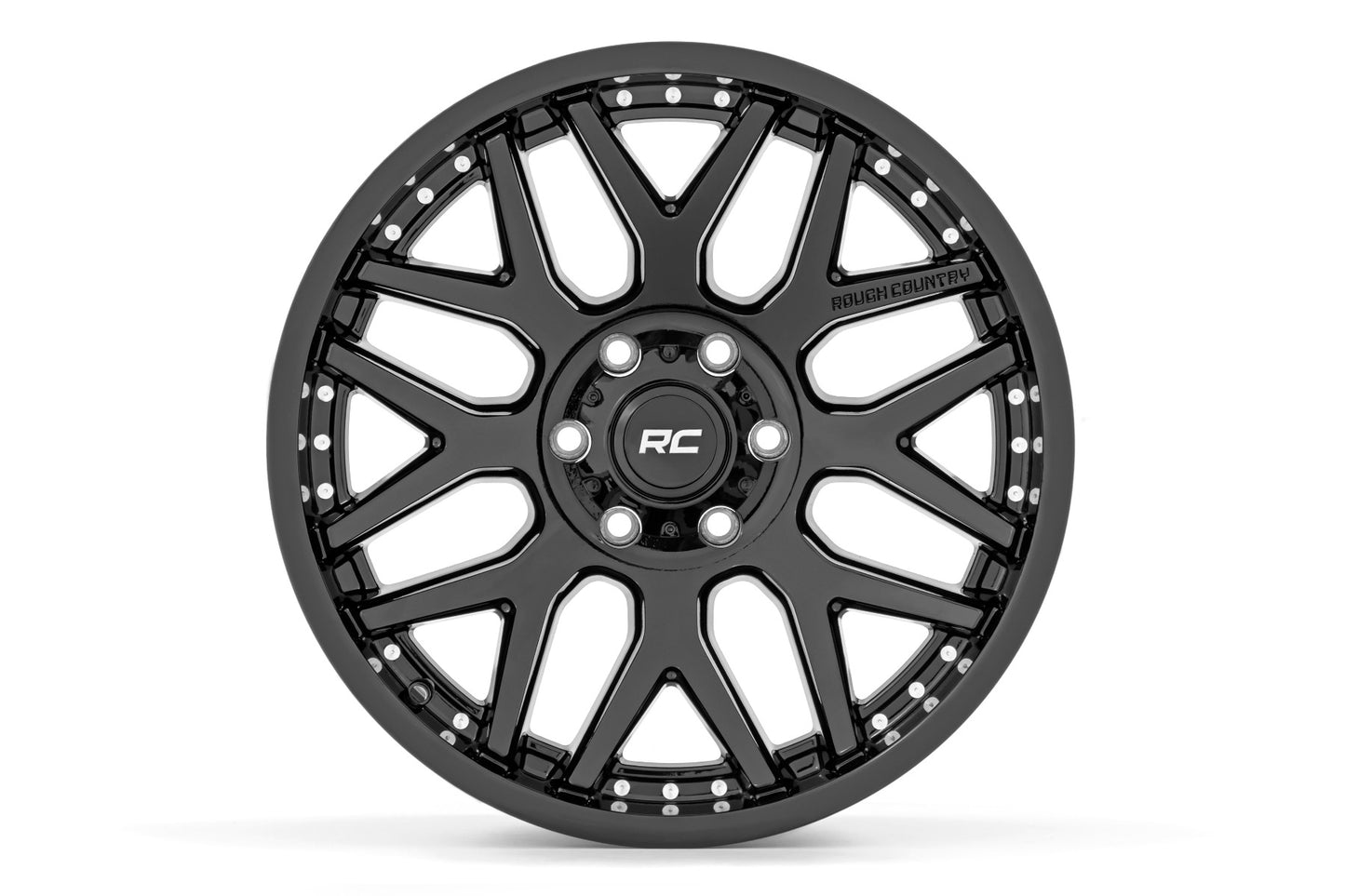 Rough Country 95 Series Wheel | One-Piece | Gloss Black | 20x10 | 8x6.5 | -19mm